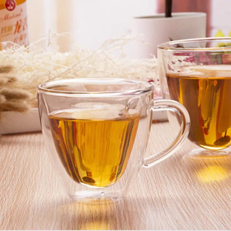 Double Wall Heart Glass Cup